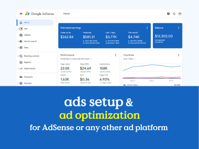 Ads setup & Ad optimization on your website for AdSense or any other