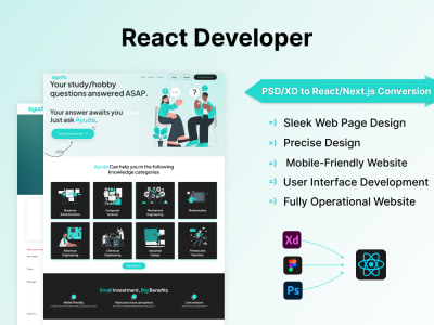 A React Developer to convert PSD to a React website using Next.js. | Upwork