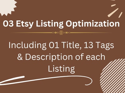 Perfect Titles, 13 Tags, and Descriptions for 03 Listings within 24 Hrs!