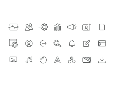 Minimalistic Icon Set for your website, mobile app or social media.