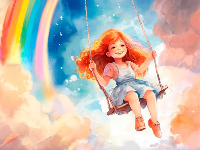 An amazing watercolor children illustration