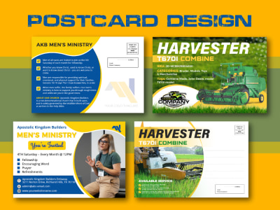 A promotional postcard design or direct mail eddm postcard, rack card