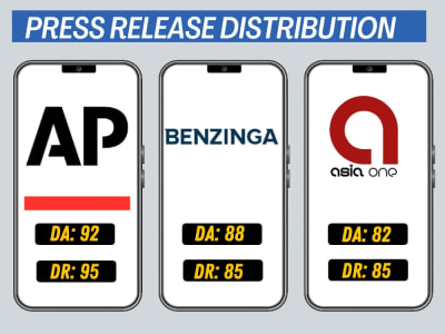 Press release distribution on High da sites, Apnews, benzinga and asiaone.