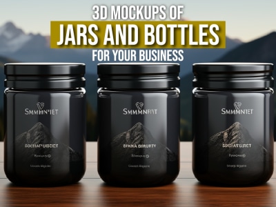 3D Mockups for Jars and Bottles generated with midjourney and generative ai