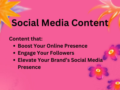 Social Media Content for Facebook, TwitterX, Instagram, LinkedIn