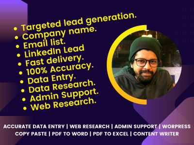 B2b Lead Generation, Data Entry, Web Research 150 Leads