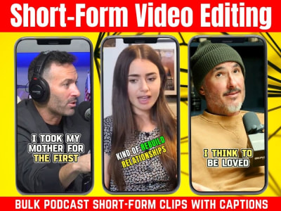 Short Form Clips from Podcasts, Vlogs, with Engaging Captions Subtitles