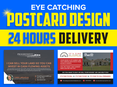 An eye catching postcard design in 24 hours