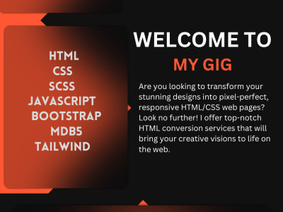 A convert html page using html css javascript | Upwork