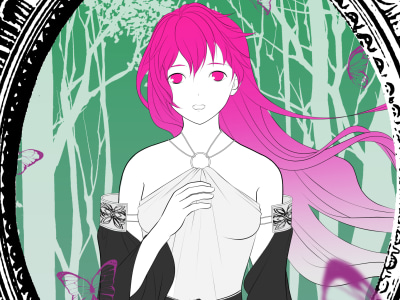 A digital custom anime portrait / illustration / logo
