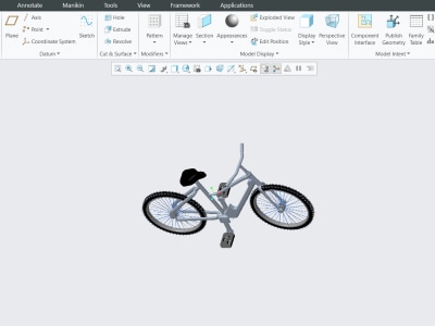 CAD model on Creo Parametric.