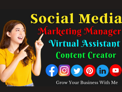 Social media marketing manager and content creator or virtual assistant