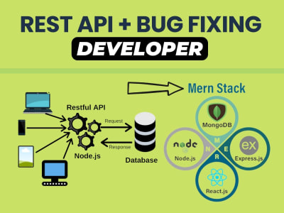 API integration, bug fixing or developing a website in React, node.js ...