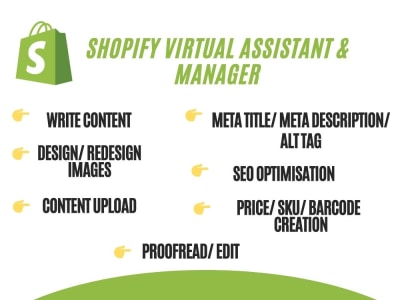 Shopify Virtual Assistant and Full Shopify store management service