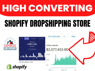 A complete converting shopify store, shopify dropshipping store