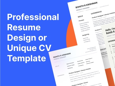 Professional resume design or modern cv template in 3 hours