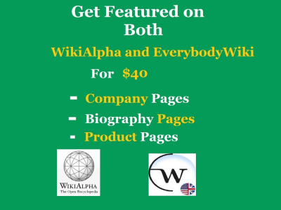 Live and approved page on Wikialpha and EverybodyWiki