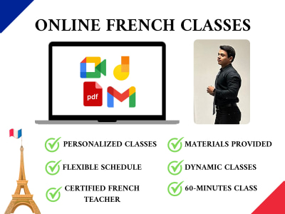 Online French classes (basic level to intermediate level)