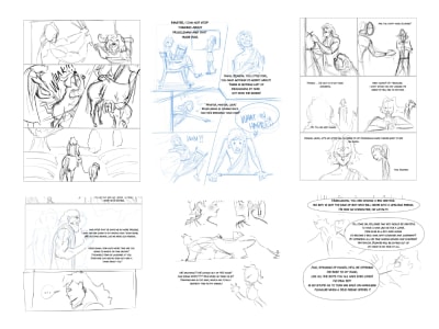 A concept sketch storyboard for your comic or illustration.