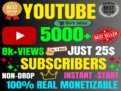 5000 real youtube subscriber | youtube subscribers promotion