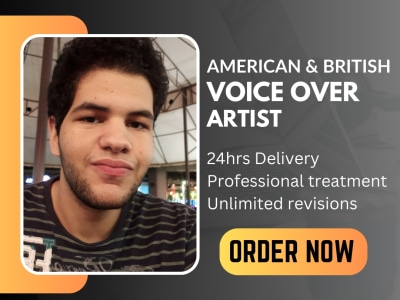 A professional American or British English voice over
