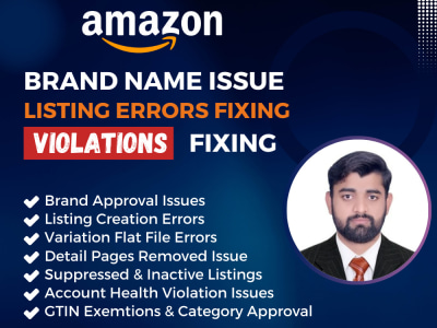 Amazon Brand Name Issue, Listing Error Fixing, Violations