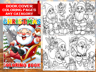 Playful Coloring book cover and interior Illustrations for Amazon KDP