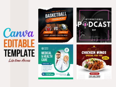 Custom canva template with editable access