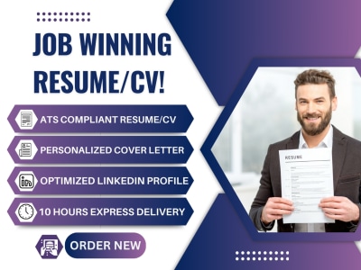 ATS Compliant Resume/CV, Cover Letter and LinkedIn profile [10 hours]