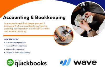 Bookkeeping, reconciliation of quickbooks online and wave accounting