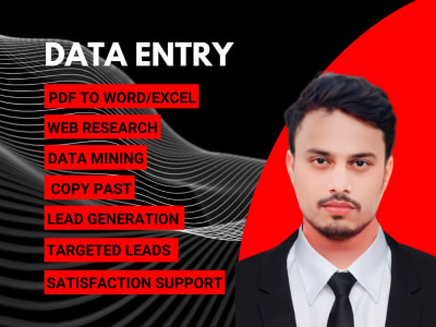 Microsoft excel data entry job, copy paste & convert PDF to Excel & Word