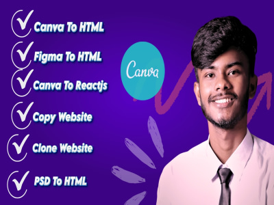 Convert Canva,Figma,Psd,Pdf,Docx,Pdf etc to HTML Tailwind ReactJs