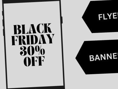 Black friday banners and  flyers and landing page