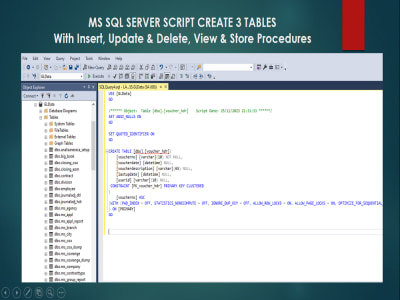 SQL Server script Create Tables, View or StoreProcedures | Upwork