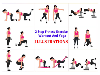 Exercise, medical, yoga, workout any pose illustration
