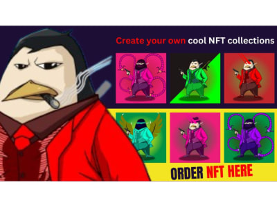 Custom nft art design, nft design, nft collection, cartoon nft arts