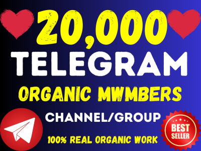 20,000 Telegram members for your channel or group