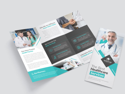 Corporate medical health care brochure design, bifold, trifold brochure