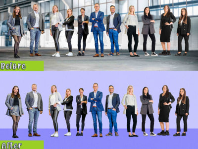Group photo background removal super fast and perfect quality service