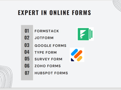 Jotform|Zoho forms|Typeform|Formstack|Google forms|Survey form | Upwork