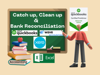 Setup, clean up, Reconciliation & Bookkeeping on QuickBooks, Xero & Wave