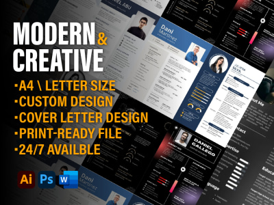 A creative and modern Resume, CV design within 24 hours