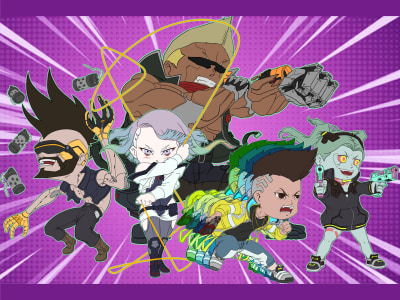 Cute and awesome chibi anime style character illustration