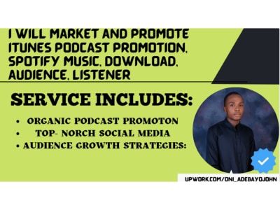ITunes podcasts, Spotify music promotion for more downloads, listeners