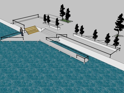 A superb Geometric Architectural Landscape, Siteplan with SketchUp