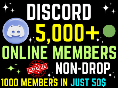 5,000+Discord members 🟢Online Verified Discord Member for your server