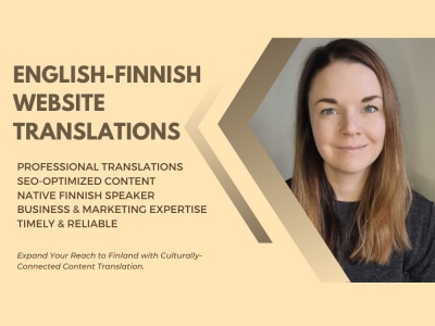 Professional translation of your website content from English to Finnish
