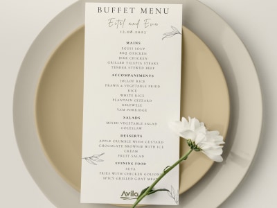 Wedding menu designs for your special day