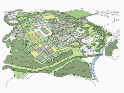Architecture landscape and urban design concept sketch and illustrations