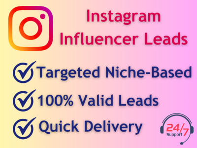 Leads Targeted Niche-Based Instagram Influencer List